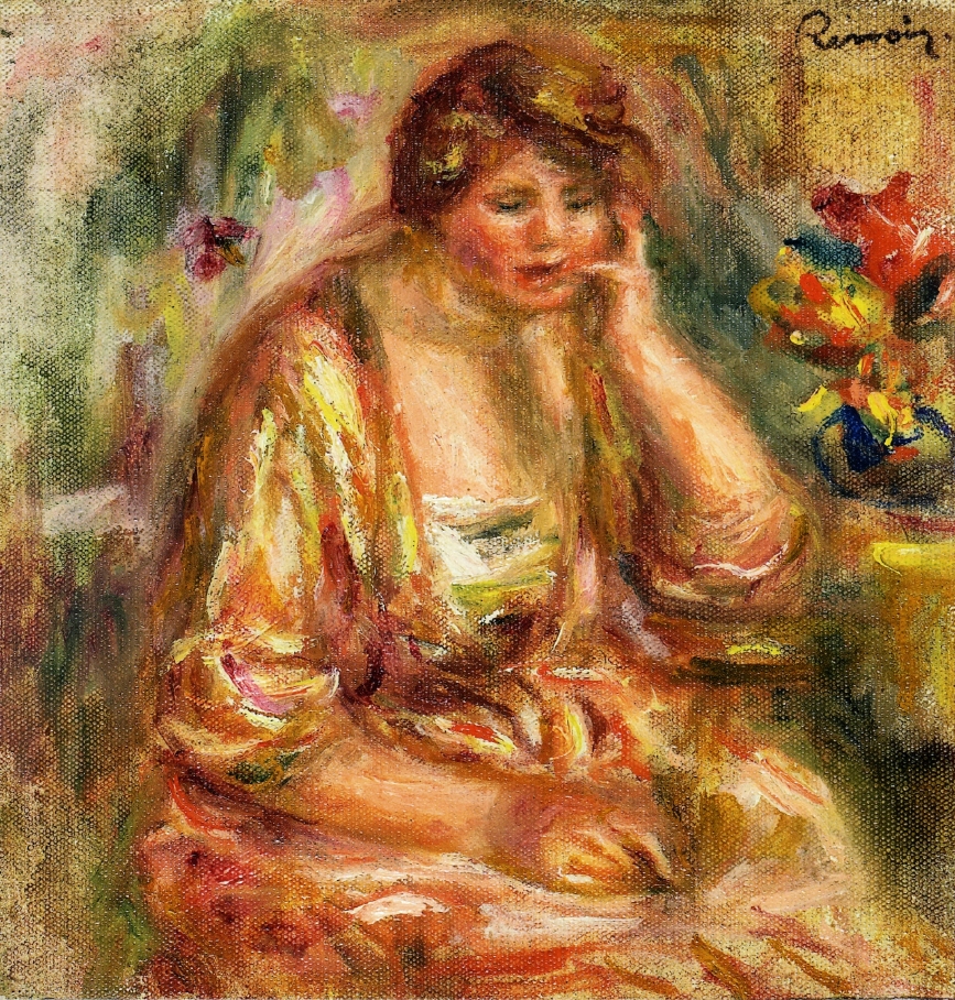 Andree in a Pink Dress - Pierre-Auguste Renoir painting on canvas